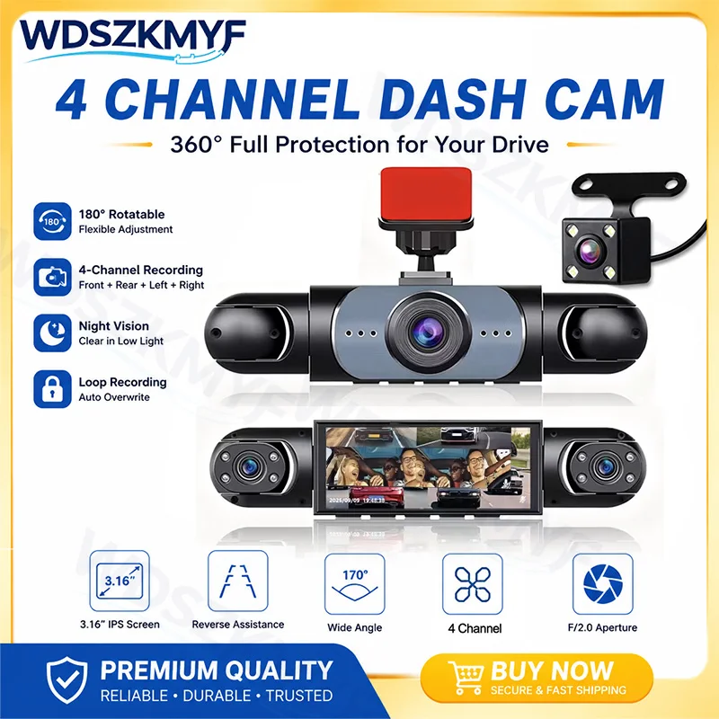 Panoramic Dash Cam 360 - 360 ° Kamera DashCam Panoramic 1080P