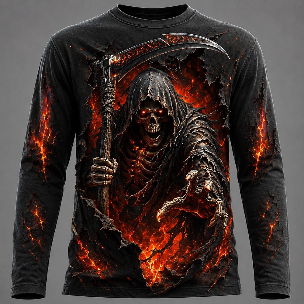 Electronic Gift - Kaos Pria Halloween dengan Grafis 3D,
