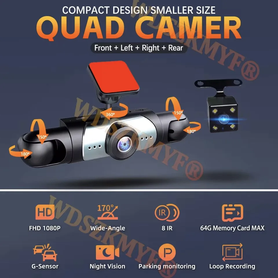 360 °   Kamera DashCam Panoram - Panoramic Dash Cam 360 ulasan dan harga