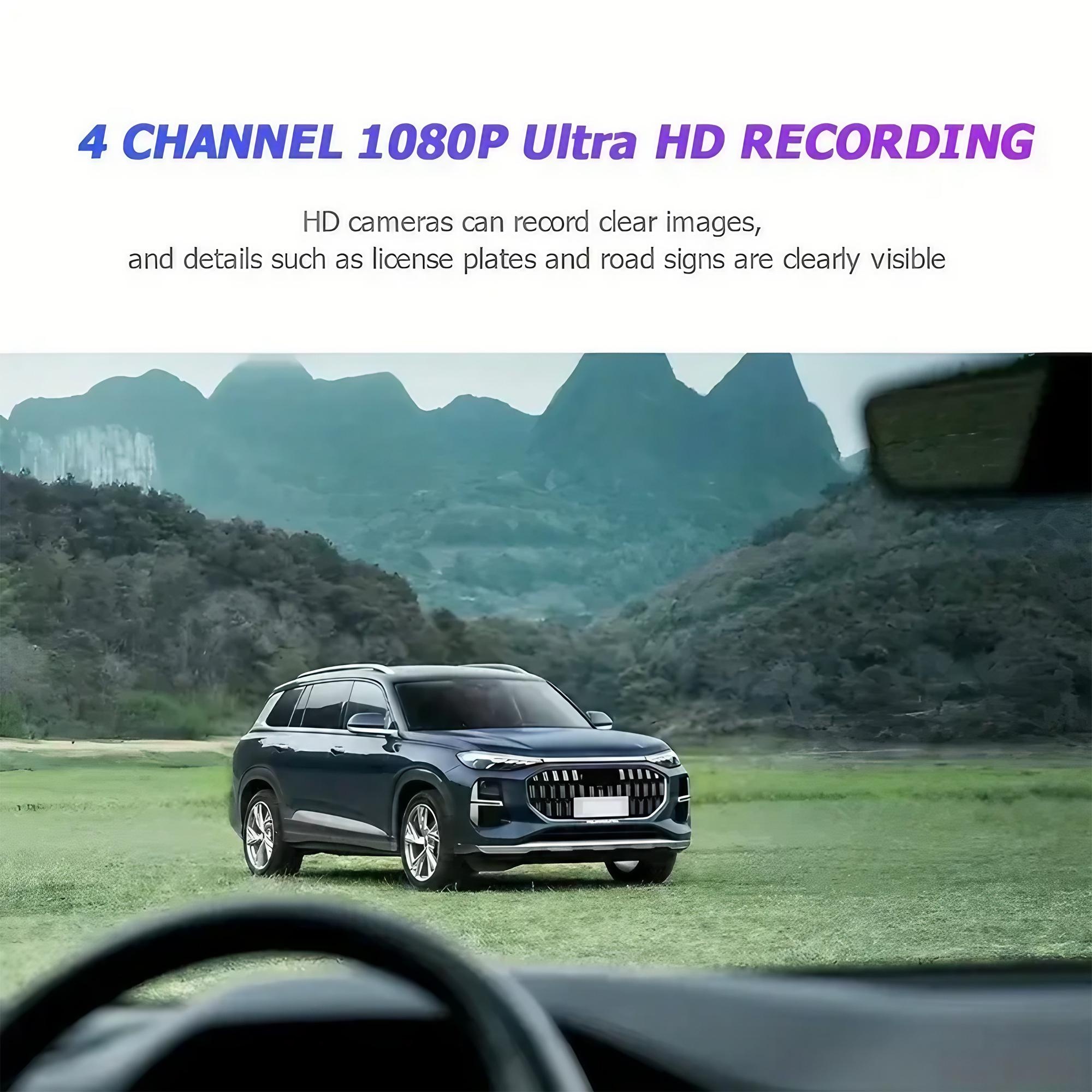Kamera Dasbor 4 Lensa 1080P Fu - Panoramic Dash Cam 360 ulasan dan harga